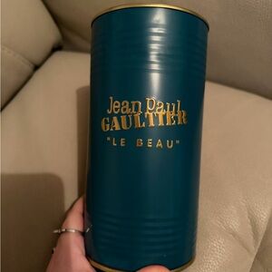 Jean Paul Gaultier Le Beau Teal and Gold Cylinder